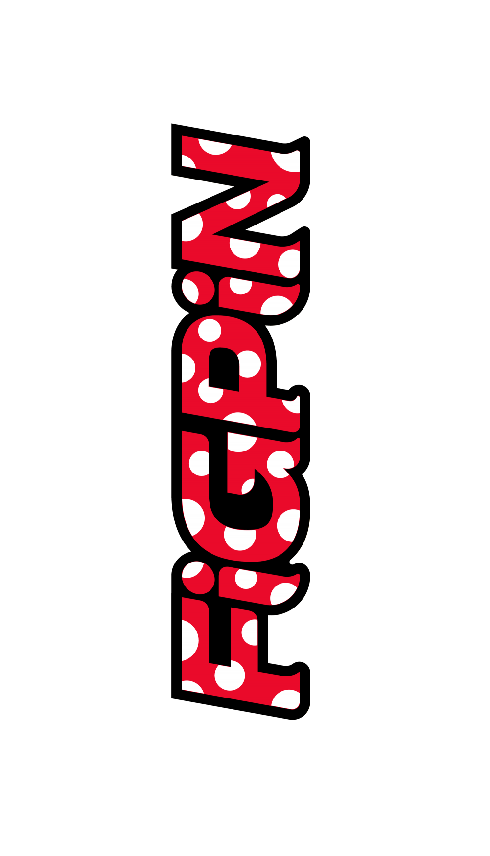 White Dots on Red on Black