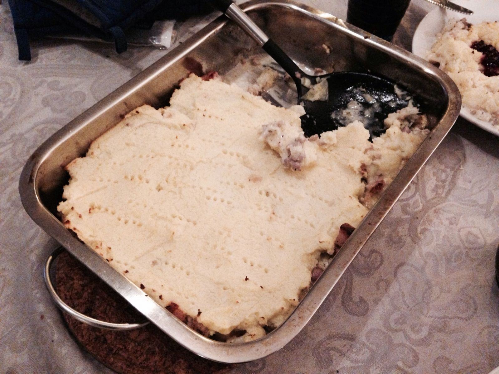 A Pie. With lots and lots of food in it.