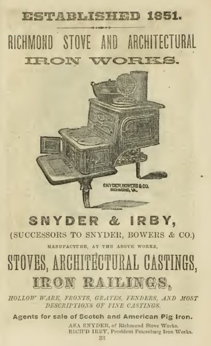 [AAA] — advertisement for Snyder & Irby’s architectural ironworks