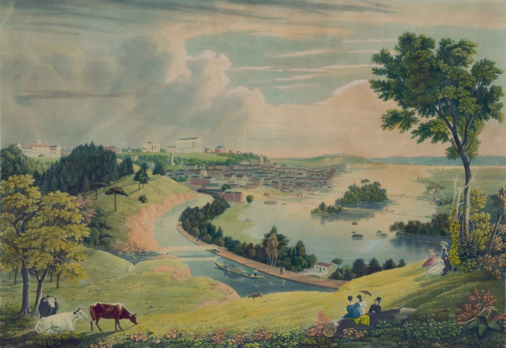 (Library of Congress) — Richmond from the hill above the waterworks engraving by W. J. Bennett from a Painting by G. Cooke — 1834