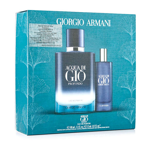 SET ACQUA DI GIO PROFONDO EDP 100ML + ACQUA DI GIO PROFONDO EDP 15ML