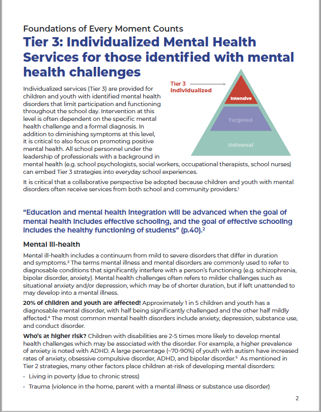 MTSS Tier 3 supporting student mental health