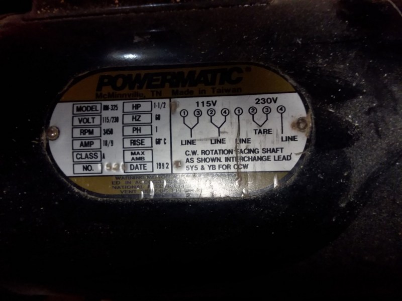 wire a powermatic artisan saw to 220V Power Tools Power Tool Forum