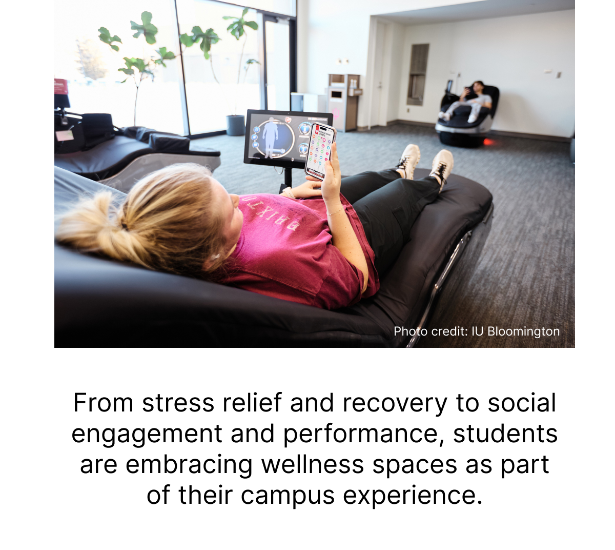From stress relief and recovery to social engagement and performance, students are embracing wellness spaces as part of their campus experience.