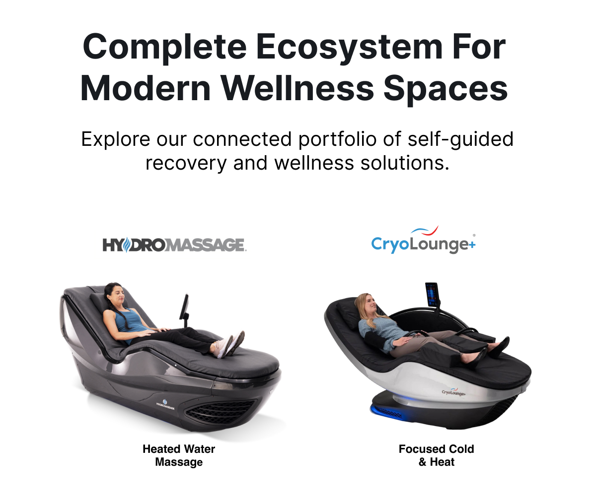 Complete Ecosystem For Modern Wellness Spaces - Explore our connected portfolio of self-guided recovery and wellness solutions.
