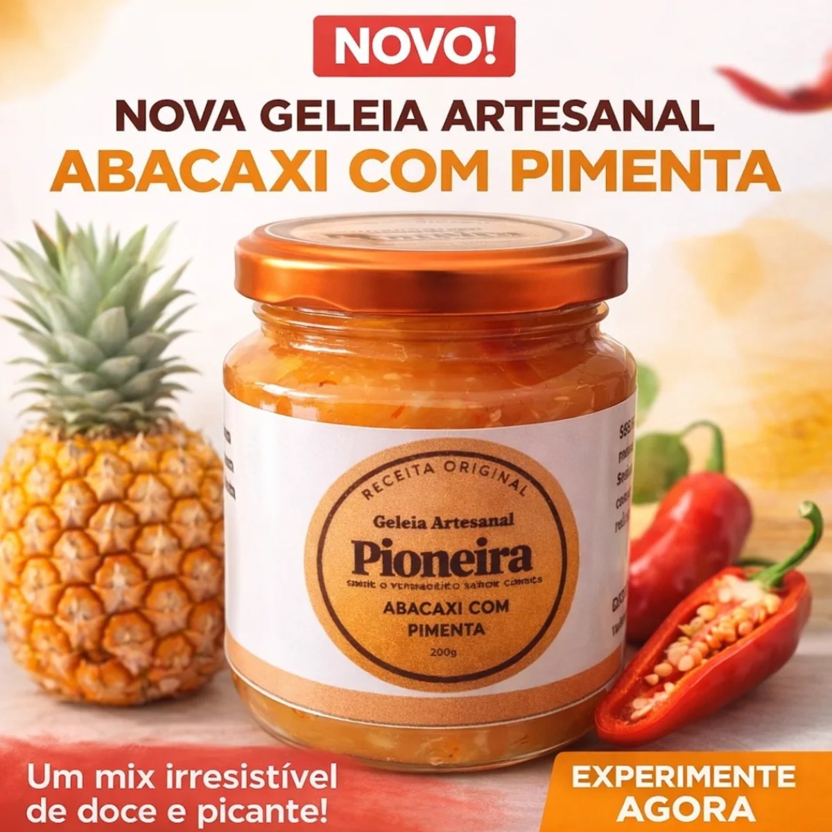 Geleia Sabor Abacaxi com Pimenta