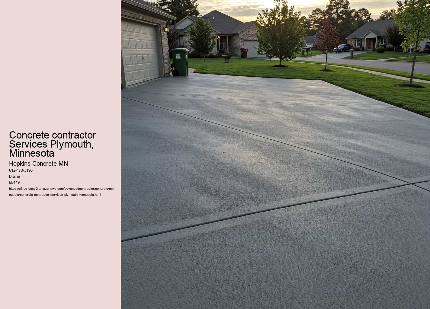 Concrete contractor Services Plymouth, Minnesota
