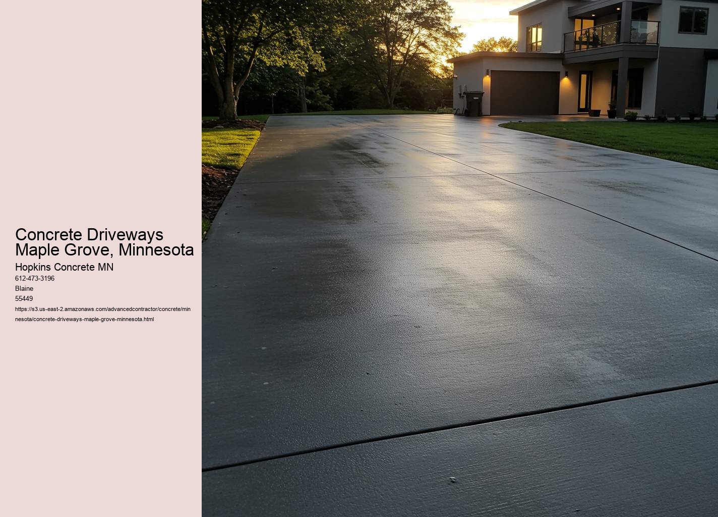 Concrete Driveways Maple Grove, Minnesota