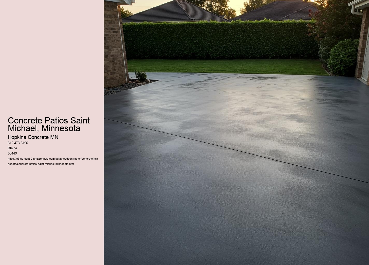 Concrete Patios Saint Michael, Minnesota