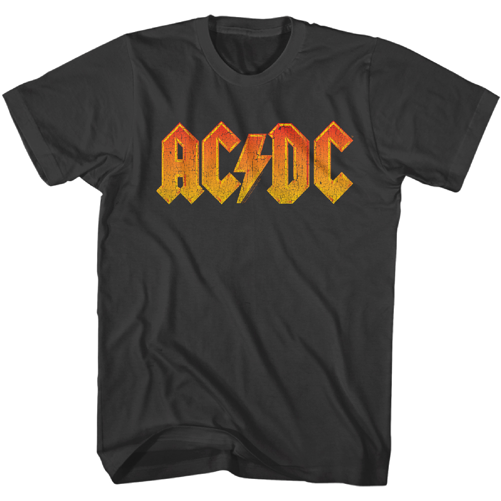 AC/DC T-Shirt Distressed Orange Logo 