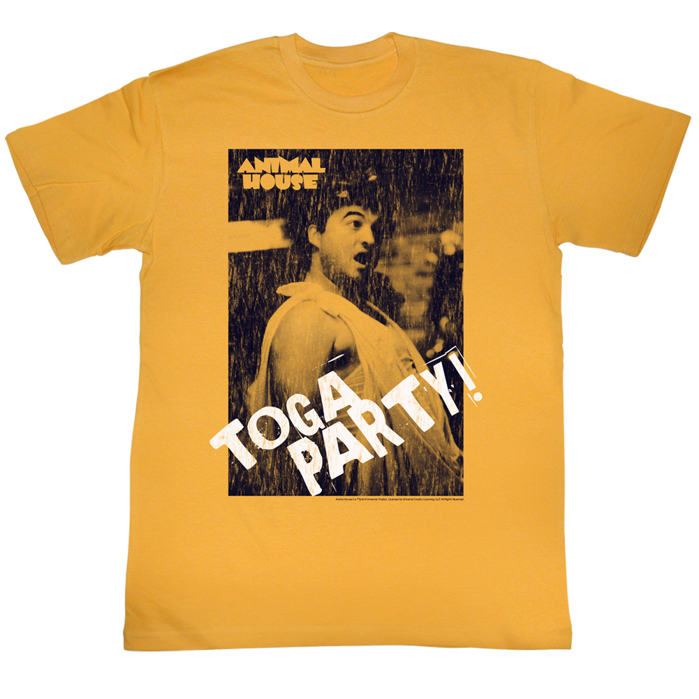Animal House T-Shirt Toga Party! Distressed Portrait Gold Tee