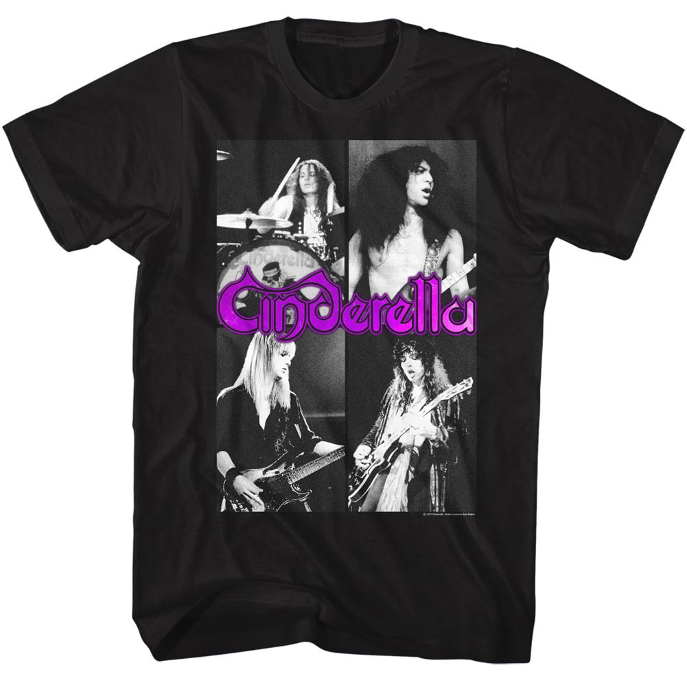 Cinderella Rock Band T-Shirt Action Portraits Black Tee | eBay