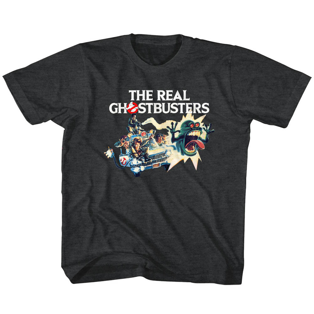 The Real Ghostbusters Toddler T-Shirt Car Poster Black Heather Tee - Picture 2 of 2