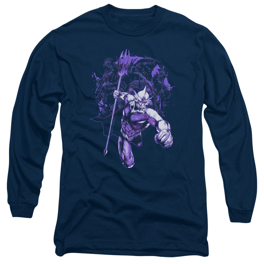 Aquaman Movie Long Sleeve T-Shirt Villain Ocean Master Navy Tee
