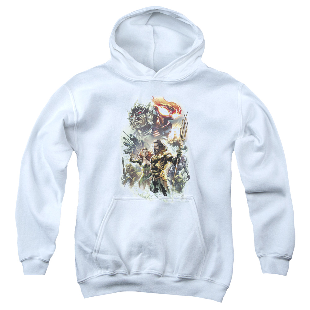 Aquaman Movie Kids Hoodie King of Atlantis White Hoody - Picture 2 of 2