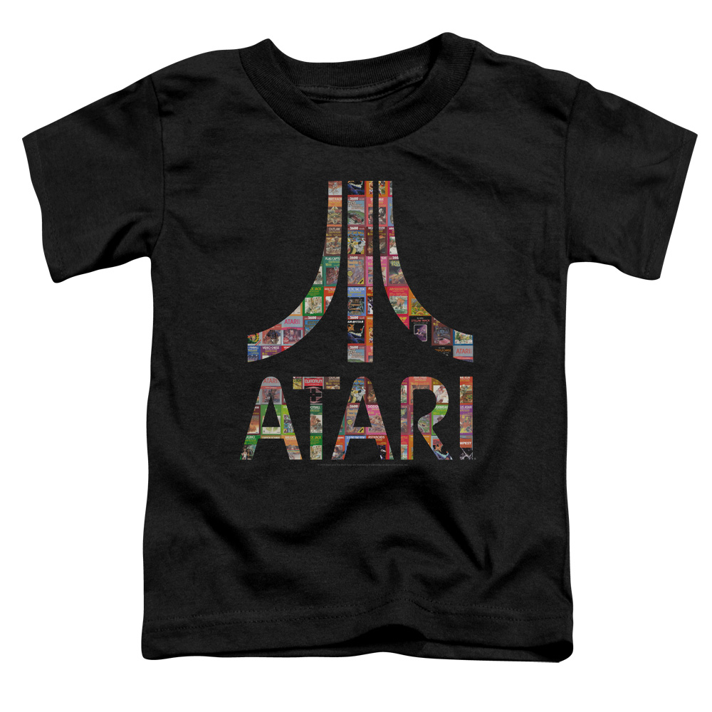 Atari Toddler T-Shirt Game Box Art Logo Black Tee - Picture 2 of 2