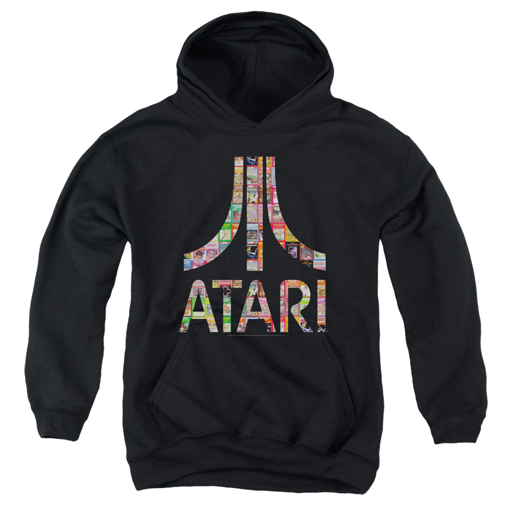Atari Kids Hoodie Game Box Art Logo Black Hoody - Picture 2 of 2