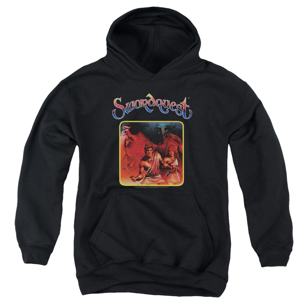 Atari Kids Hoodie Swordquest Cover Art Black Hoody - Picture 2 of 2