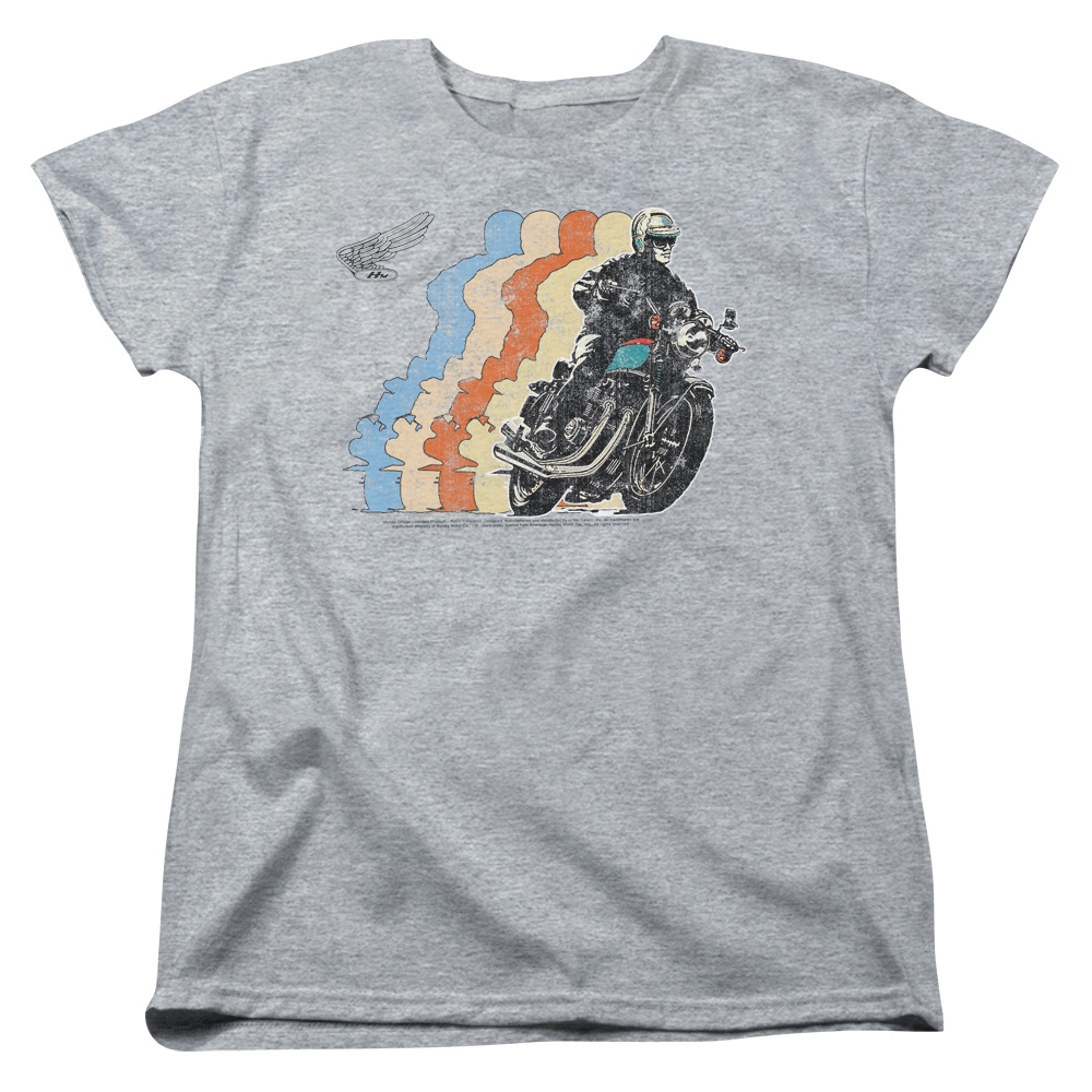 Honda Womens T-Shirt Motorcycle Vintage Cafe Racer Heather