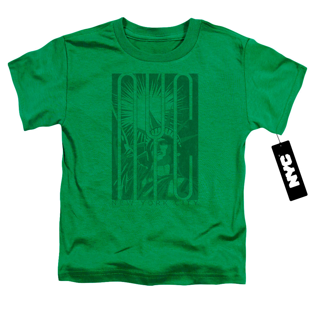 NYC Toddler T-Shirt Statue Of Liberty Kelly Green Tee - Picture 2 of 2