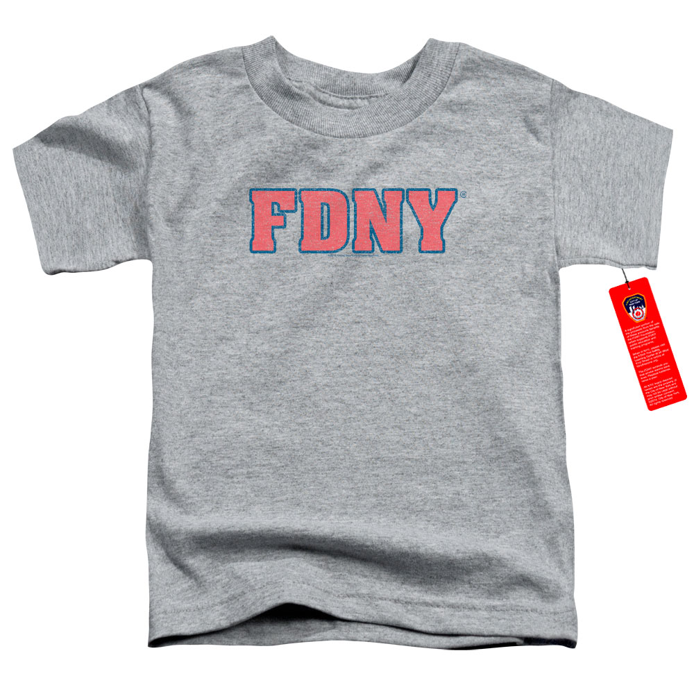 FDNY Toddler T-Shirt New York Fire Dept Logo Heather Tee - Picture 2 of 2