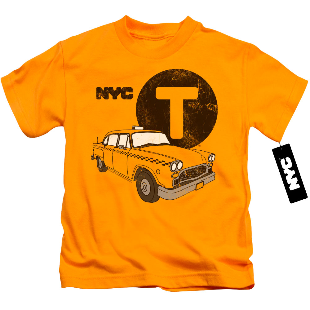 NYC Boys T-Shirt New York City Taxi Gold Tee - Picture 2 of 2