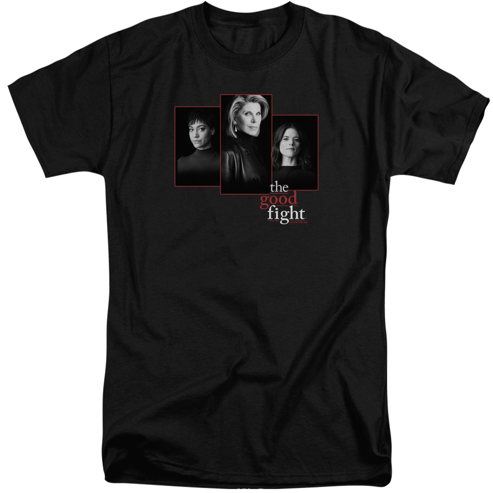 The Good Fight Tall T-Shirt Cast Headshots Black Tee