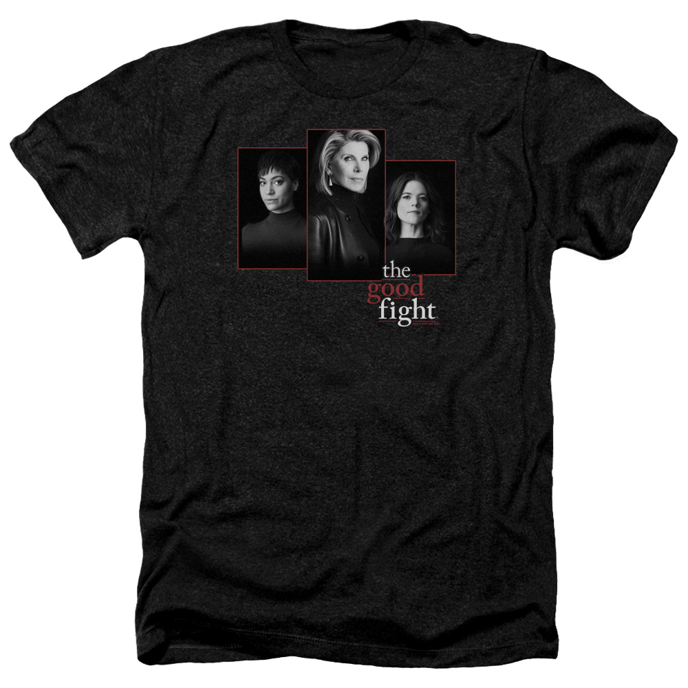 The Good Fight Heather T-Shirt Cast Headshots Black Tee