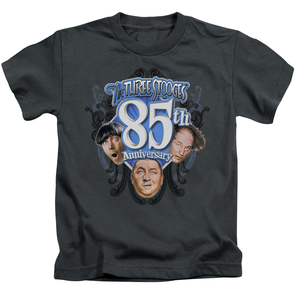 Three Stooges Boys T-Shirt 85th Anniversary Charcoal Tee - Picture 2 of 2