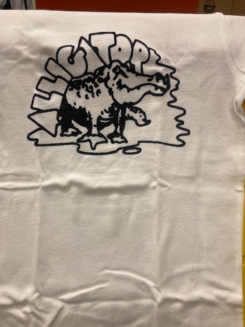 Ladie's T-Shirt White w/Black Logo