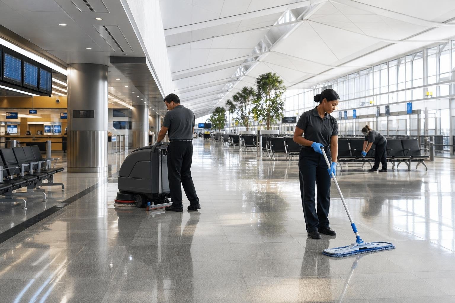 Airport & Transportation Facility Cleaning for High-Traffic Passenger Spaces