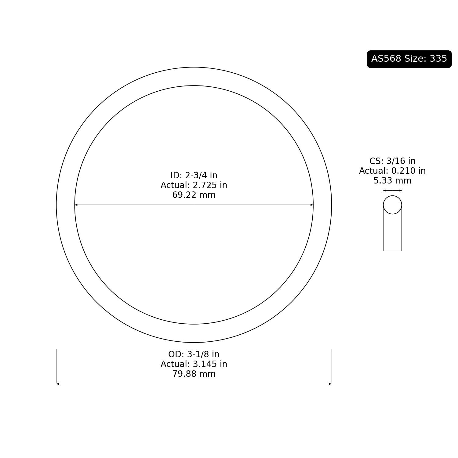 2-335 AS568 Oring