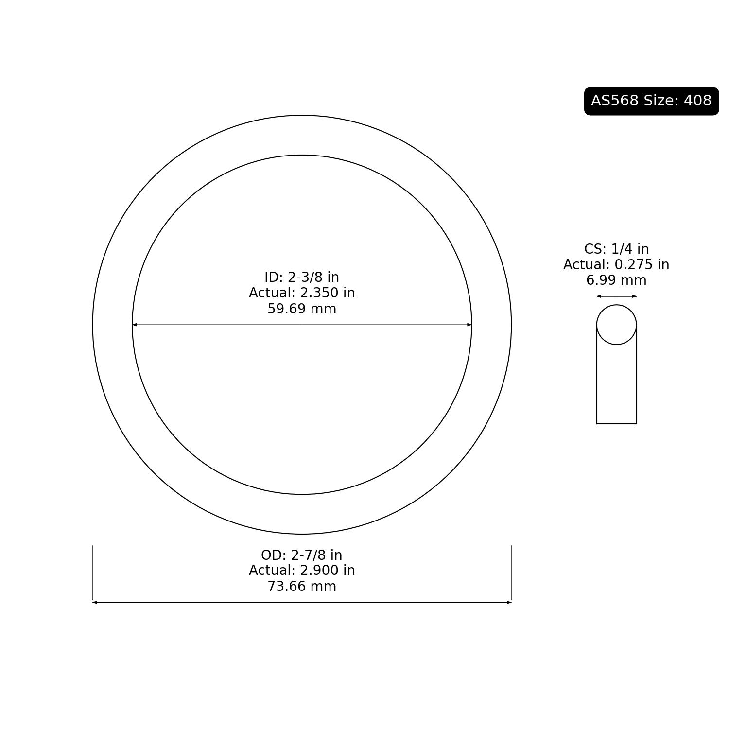 2-408 AS568 Oring