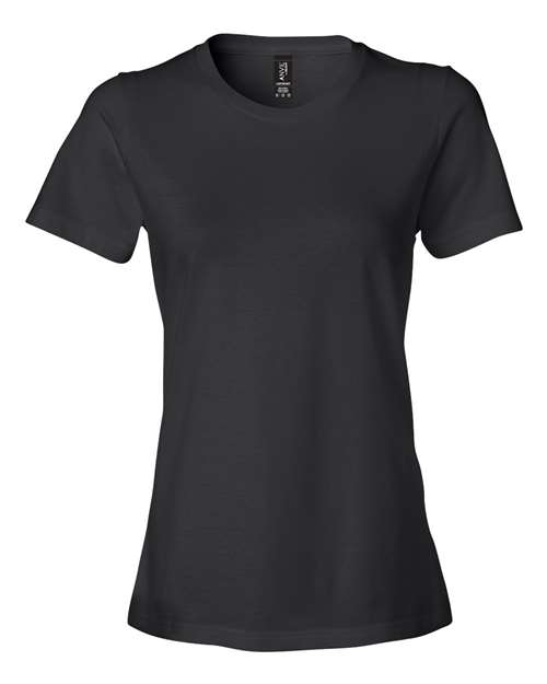 Gildan 880 Women's Softstyle® Lightweight T-Shirt Black front view for custom printing