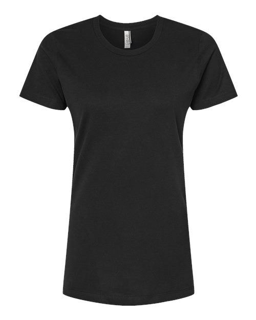 Tultex 516 Women's Premium Cotton T-Shirt Black front view for custom printing