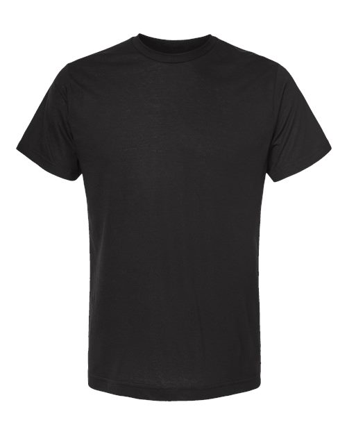 Tultex 241 Unisex Poly-Rich T-Shirt Black front view for custom printing