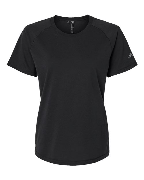Adidas A557 Women's Blended T-Shirt Black front view for custom printing