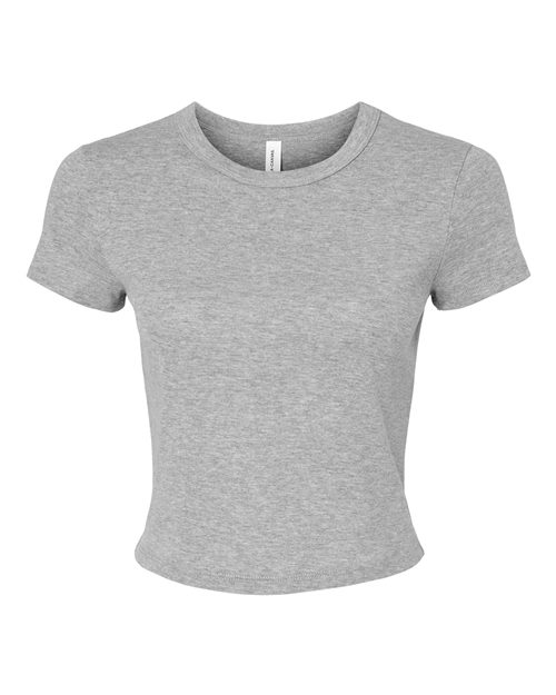 BELLA + CANVAS 1010 Women's Micro Rib Baby Tee Athletic Heather front view for custom printing