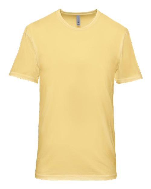 Next Level 3600SW Unisex Soft Wash T-Shirt Washed Banana Cream front view for custom printing