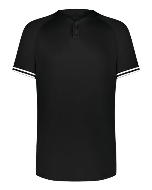 Augusta Sportswear 6905 Men's Cutter Henley Jersey Black/ White front view for custom printing