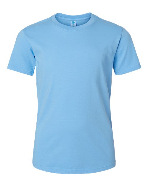SoftShirts 202 Youth Classic T-Shirt Azure front view for custom printing