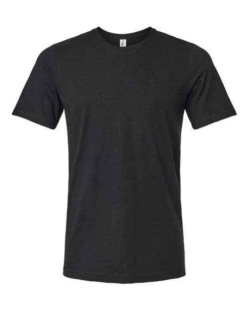 Tultex 602CVC Unisex Combed CVC T-Shirt Heather Black front view for custom printing