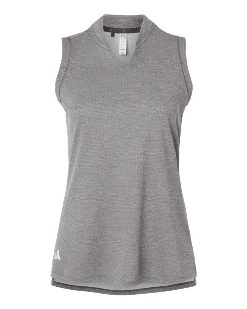 Adidas A1001 Women's Ultimate365 Textured Sleeveless Shirt Charcoal front view for custom printing