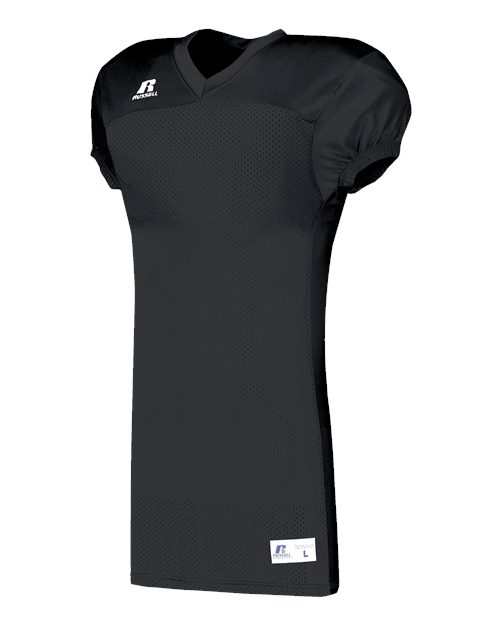 Russell Athletic S8623M Unisex Jersey With Side Inserts Black front view for custom printing