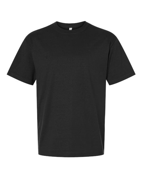 American Apparel 9001 Unisex Super Heavyweight Tee Black front view for custom printing