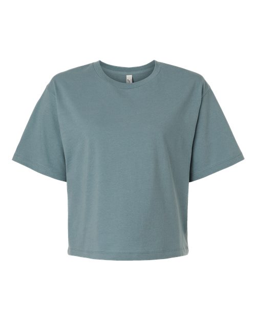 American Apparel 102 Women's Fine Jersey Boxy Tee Arctic front view for custom printing