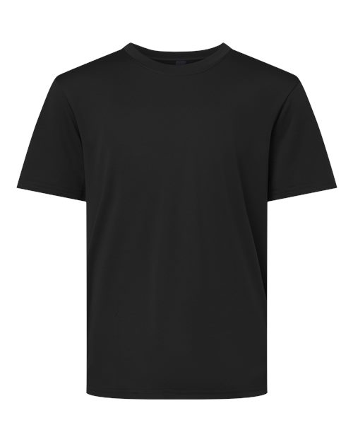 AllPro 48000Y Youth Pro-Lock Performance T-Shirt Black front view for custom printing
