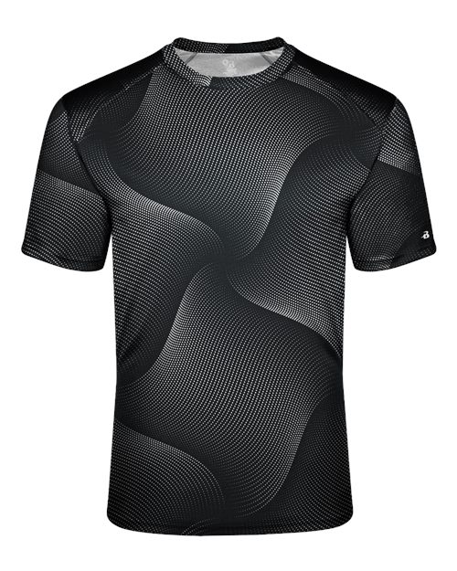 Badger 4213 Unisex Warp T-Shirt Black front view for custom printing