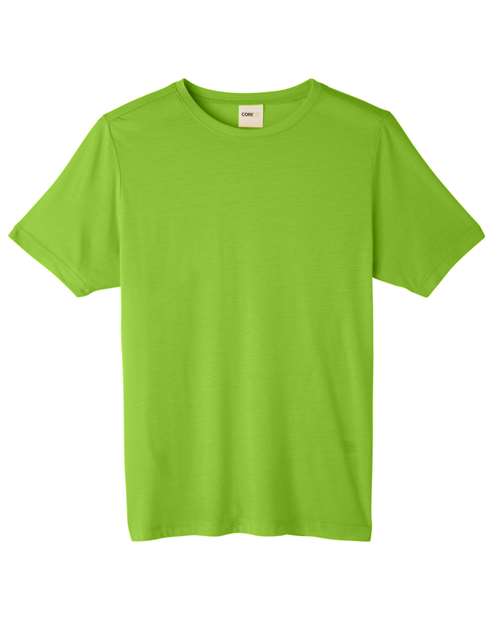 CORE365 CE111 Unisex Fusion ChromaSoft™ Performance T-Shirt Acid Green front view for custom printing