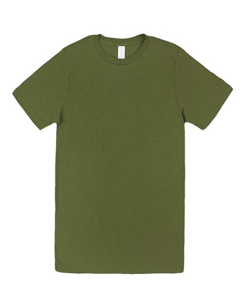 Lane Seven LS15000 Deluxe T-Shirt Army Green front view for custom printing